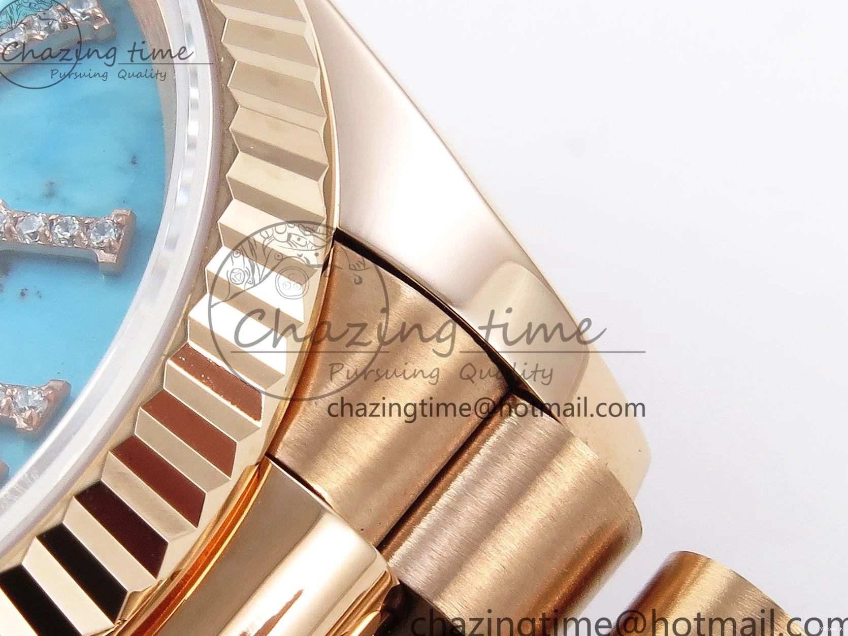 Day 1:1 Tiffany RAF Stone Edition on Best RG Blue RG Date A2836 Dial Bracelet Roman 36 0523